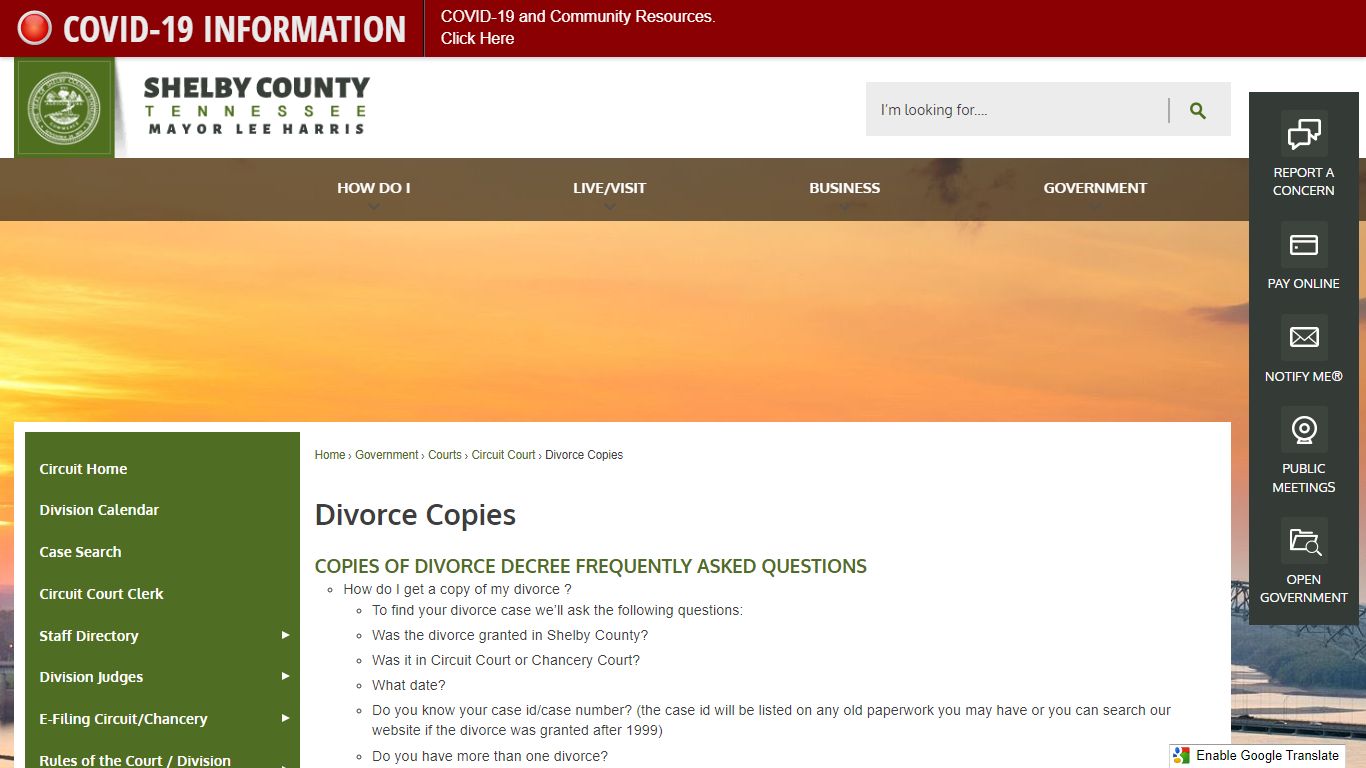 Divorce Copies | Shelby County, TN - Official Website